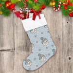 Christmas Older Face Of Snowman In Hat Christmas Stocking Christmas Gift
