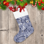 Beautiful Christmas Nature With City In The Mountains Christmas Stocking