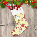 Christmas Of Duck With Red Teapot And Santa Hat Christmas Stocking