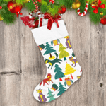 Christmas Cute Colorful Forest With Wolf Christmas Stocking