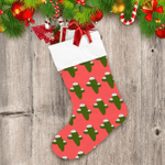 Christmas Green Cactus In Snow Winter Christmas Stocking
