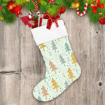 Cartoon Christmas Trees On A Neutral Background Christmas Stocking