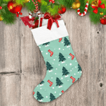 Red Socks Snowball And Christmas Trees Christmas Stocking