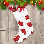 Grunge Pattern On Red Mittens Glove Christmas Gift Idea Christmas Stocking