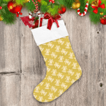 Small Bells On Yellow Background Christmas Decorations Christmas Stocking
