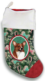 Cool Corgi Pembroke Welsh Christmas Stocking Christmas Gift Red And Green Bone Candy Cane