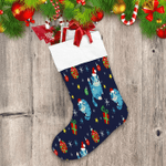 Cute Cat And Christmas Ball Hand Drawn Style Christmas Stocking