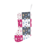 Cute Teddy Bear Colorful Patchwork Christmas Stocking Christmas Gift