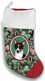 Basenji Tri Portrait Tree Candy Cane Christmas Stocking Christmas Gift