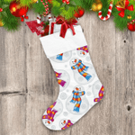 Christmas Funny Snowman With Colorful Scarf Christmas Stocking Christmas Gift