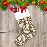 Christmas Winter Background With Deer Antlers Christmas Stocking