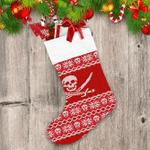 Christmas Snowflakes And Skull Red Style Christmas Stocking