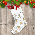 Golden Bells With Bow And Wreath Illustration Christmas Stocking