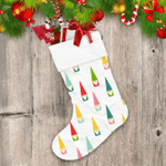 Colorful Pastel Gnomes Illustration White Background Christmas Stocking