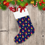 Tiny Houses Of Gnomes With Round Candy Pattern Christmas Stocking
