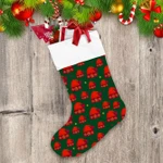 Christmas Hat On Green Background Christmas Stocking