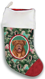 Ideal Dogue De Bordeaux Christmas Stocking Christmas Gift Red And Green Tree Candy Cane
