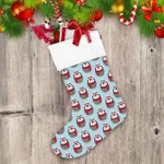 Theme Christmas Penguin In Hat And Scarf Isolated Christmas Stocking