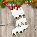 Christmas Candy Cane Bell Cactus And Succulent Art Christmas Stocking