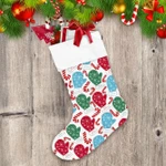 Many Colors Mittens Embroidery And Sweet Candies Christmas Stocking
