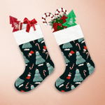 Christmas Tree Candy Canes And Socks Black Background (2) Christmas Stocking Christmas Gift