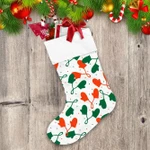 Winter Theme Gift For Christmas With Orange And Green Mittens Christmas Stocking
