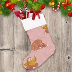 Cartoon Sloth In Christmas Sweater With Decorative Lights Christmas Stocking