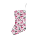 Pink Christmas Stocking Christmas Gift Yorkshire Terrier With Bow