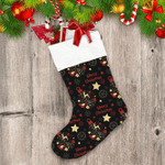 Design Text Merry Christmas With Xmas Icon Snowflakes Stars Deer Christmas Stocking