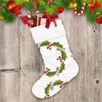 Background With Branches And Berries Of Rowan Wreath Christmas Stocking