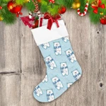 Christmas Snow Snowflakes And Bear In A Scarf Christmas Stocking