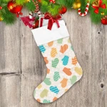 Retro Geometric Pattern In The Shape Of Mittens Glove Christmas Stocking