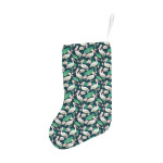 Pelican And Leaves Dark Green Christmas Stocking Christmas Gift