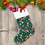 Red Socks White Snowflakes And Christmas Candy Cane Christmas Stocking
