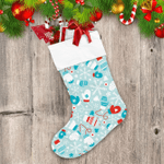 Amazing Winter Mitterns Glove Snowflakes And Xmas Icons Christmas Stocking