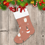 Christmas Snowman With Nose By Candy Cane Christmas Stocking