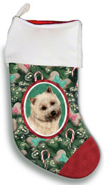 Cairn Terrier Wheat Christmas Stocking Christmas Gift Red And Green Tree Candy Cane