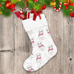 Funny Bulldogs And Pink Christmas Scarves Christmas Stocking Christmas Gift