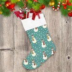 Cheerful Xmas Snowman In Cylinder Hat And Scarf Christmas Stocking