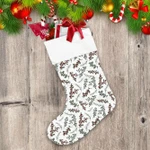 Beautiful Garden Christmas Tree Branches And Berries Pattern Christmas Stocking