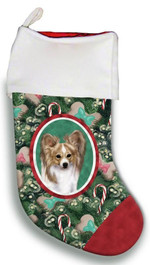 Lovely Papillion Christmas Stocking Christmas Gift Red And Green Tree Candy Cane
