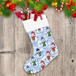 Christmas Snowflake With Snowman In Scarf And Hat Christmas Stocking