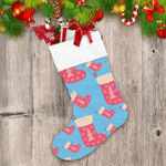 Pink Socks With Christmas Tree And Stars Christmas Stocking