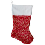 Christmas Stocking Christmas Gift Gold And Red Holiday Whimsy