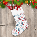 Christmas Socks Twigs Of Berries Stars And Leaves Christmas Stocking