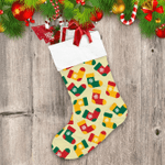 Colorful Christmas Socks With White Snowflake Christmas Stocking