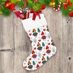 Cute Boy And Girl With Hat Scarf In Chritmas Tree Forest Christmas Stocking