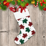 Christmas Buffalo Plaid Maple Leaves Red And Green Checkered Christmas Stocking