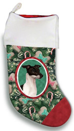 Cool Italian Greyhound Christmas Stocking Christmas Gift Red And Green Tree Candy Cane