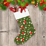 Merry Christmas With Socks Candy Cane And Gift Christmas Stocking